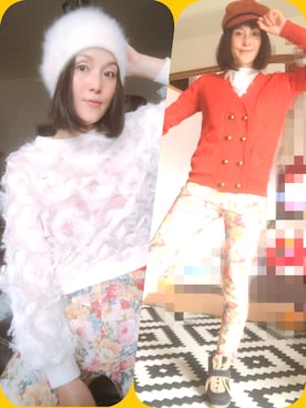 「アイテム（キャスケット、オレンジ系）」を使った、T.Iさん（レディース・165cm）の秋コーディネート
