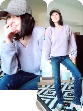 「リボンキャップ」｜「アイテム（帽子）」を使った、T.Iさん（レディース・165cm）の冬コーディネート
