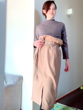 T.Iさんの「ベルト付きナロースカート」を使ったコーディネート