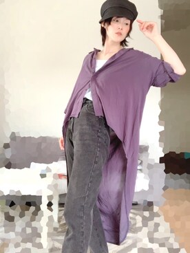 「ハイウエストストレートジーンズ」｜T.Iさん（レディース・165cm）の夏コーディネート