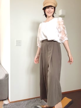 「スカーチョ」｜「アイテム（キャップ）」を使った、T.Iさん（レディース・165cm）の夏コーディネート