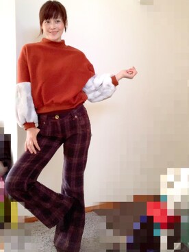 「BLUE WAY（ブルーウェイ）のアイテム（パンツ）」を使った、T.Iさん（レディース・165cm）の秋コーディネート