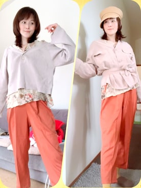 「テラコッタ」｜「アイテム（キャップ）」を使った、T.Iさん（レディース・166cm）の春コーディネート