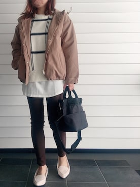 「Honeys（ハニーズ）のアイテム（その他アウター）」を使った、じるぴさん（レディース・159cm）の冬コーディネート