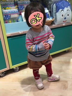 「赤タイツ」｜yac1226さん（キッズ・80cm）の冬コーディネート