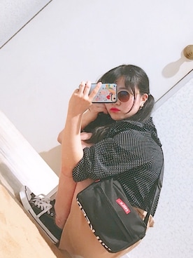 「おんなのこコーデ」｜「アイテム（アクセサリー）」を使った、なぁしば🦖さん（レディース・155cm）の夏コーディネート