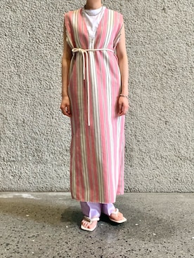 Adam Et Rope アダムエロペ のワンピース ピンク系 を使った人気ファッションコーディネート Wear