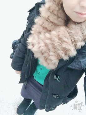 「CISOLASSE（シソーラス）のアイテム（ピアス（両耳用））」を使った、さぼまま㊻さん（レディース・158cm）の冬コーディネート