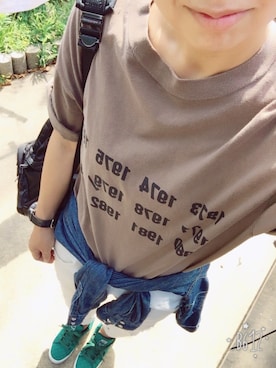 「ダンガリーシャツ」｜「アイテム（腕時計）」を使った、さぼまま㊻さん（レディース・158cm）の夏コーディネート