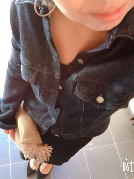 「ジージャン」｜「アイテム（その他アウター）」を使った、さぼまま㊻さん（レディース・158cm）の秋コーディネート