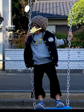 「Discoat」｜「アイテム（ニットキャップ/ビーニー）」を使った、さぼまま㊻さん（レディース・158cm）の秋コーディネート