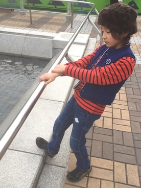 「Familiar （ファミリア）のアイテム（ジャケット/アウター）」を使った、michelさん（キッズ・125cm）の冬コーディネート
