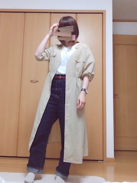 「ehka sopo（エヘカソポ）のアイテム（シャツワンピース）」を使った、haruさん（レディース・153cm）の夏コーディネート
