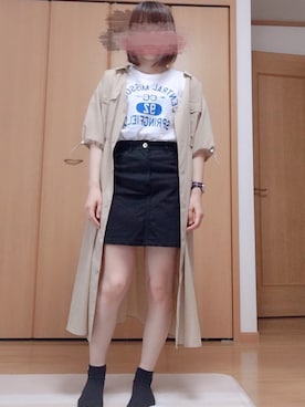 「ehka sopo（エヘカソポ）のアイテム（シャツワンピース）」を使った、haruさん（レディース・153cm）の夏コーディネート
