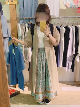 「ehka sopo（エヘカソポ）のアイテム（シャツワンピース）」を使った、haruさん（レディース・153cm）の秋コーディネート
