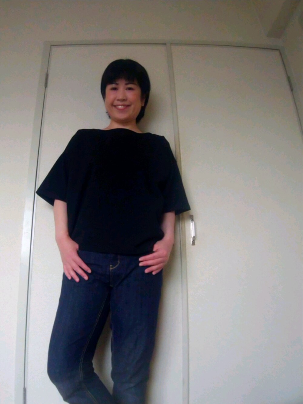 「シャツ好き集まれ」｜「YEVSのアイテム（シャツ/ブラウス、ブラック系）」を使った、09010264629さん（レディース・156cm）の夏コーディネートの1枚目の写真