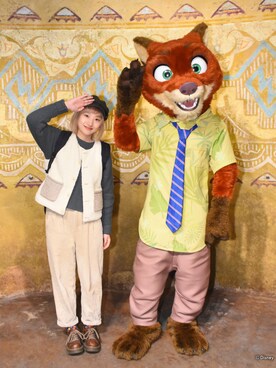 「アイテム（キャスケット、グリーン系）」を使った、daydayさん（レディース・161cm）の春コーディネート