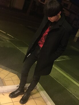 「Guess（ゲス）のアイテム（ダウンジャケット/コート）」を使った、KENSEIさん（メンズ・176cm）の冬コーディネート