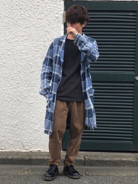 「秋のブラウンスタイル」｜「アイテム（その他アウター）」を使った、かっしーさん（メンズ・167cm）の秋コーディネート