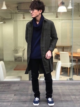 Revo ロング チェックシャツ シャツコートを使ったメンズ人気ファッションコーディネート Wear