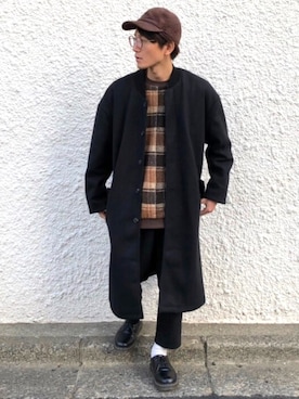 「ドクターマーチン」｜「アイテム（ノーカラージャケット）」を使った、かっしーさん（メンズ・167cm）の秋コーディネート