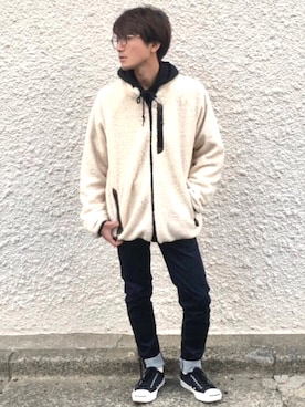 「ジャックパーセル」｜「アイテム（ブルゾン）」を使った、かっしーさん（メンズ・167cm）の冬コーディネート