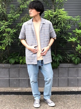 「TOY PLANE（トイプレーン）のアイテム（パンツ）」を使った、かっしーさん（メンズ・168cm）の夏コーディネート