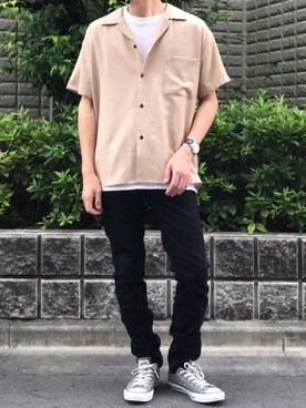 「RES DENIM（レスデニム）のアイテム」を使った、かっしーさん（メンズ・168cm）の夏コーディネート
