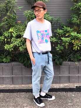 「TOY PLANE（トイプレーン）のアイテム（パンツ）」を使った、かっしーさん（メンズ・167cm）の夏コーディネート