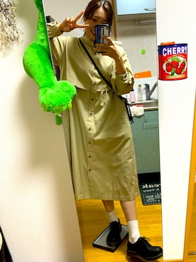 「LOWRYS FARM（ローリーズファーム）のアイテム（ワンピース/ドレス、ベージュ系）」を使った、KANさん（レディース・167cm）の秋コーディネート