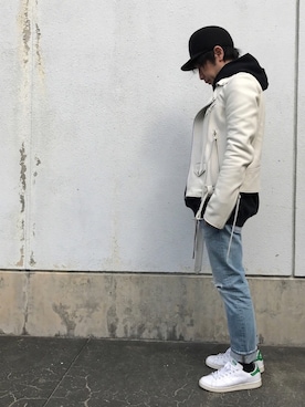 「Graphpaper（グラフペーパー）のアイテム（パーカー）」を使った、hiroshiさん（メンズ・163cm）の冬コーディネート