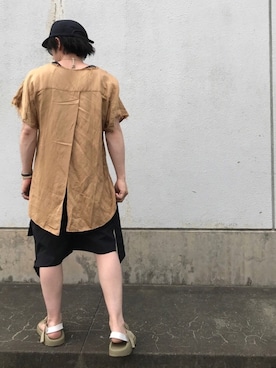 「Graphpaper（グラフペーパー）のアイテム（サンダル）」を使った、hiroshiさん（メンズ・163cm）の夏コーディネート