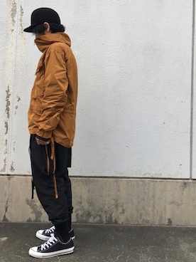 「VICTIM（ヴィクティム）のアイテム（キャップ）」を使った、hiroshiさん（メンズ・163cm）の冬コーディネート