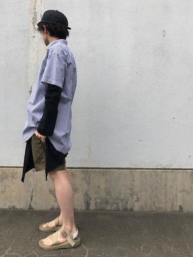 「Graphpaper（グラフペーパー）のアイテム（サンダル）」を使った、hiroshiさん（メンズ・163cm）の春コーディネート