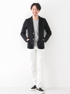 「WEAR昭和部」｜「アイテム（ジャケット/アウター）」を使った、Juniyaさん（メンズ・184cm）の春コーディネート