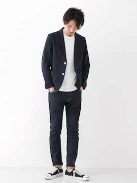 「WEAR昭和部」｜「アイテム（ジャケット/アウター）」を使った、Juniyaさん（メンズ・184cm）の春コーディネート
