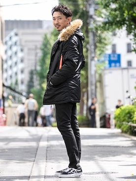 「アイテム（ブルゾン）」を使った、Juniyaさん（メンズ・184cm）の秋コーディネート