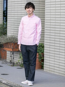 シャツ ブラウスを使った ピンク男子 のメンズ人気ファッションコーディネート ユーザー ショップスタッフ Wear