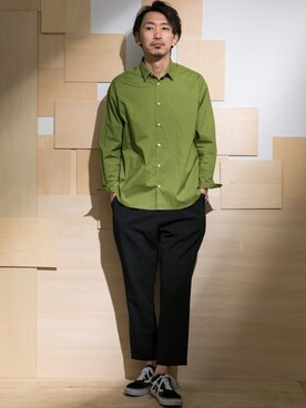 シャツ ブラウスを使った 黄緑 のメンズ人気ファッションコーディネート ユーザー ショップスタッフ Wear