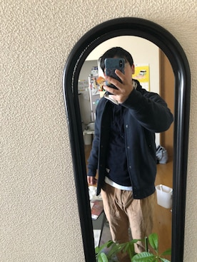 「Levi's（リーバイス）のアイテム（スタジャン）」を使った、ケントさん（メンズ・165cm）の春コーディネート