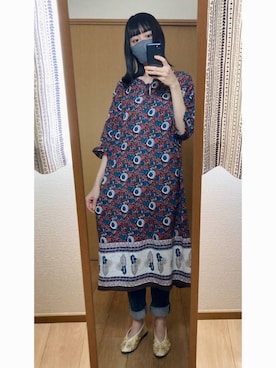 「chambre de charme（シャンブルドゥシャーム）のアイテム（ワンピース）」を使った、pinaimoさん（レディース・165cm）の春コーディネート