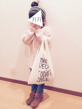 「CIBONE（シボネ）のアイテム」を使った、pepeさん（キッズ・100cm）の冬コーディネート