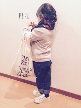 「CIBONE（シボネ）のアイテム」を使った、pepeさん（キッズ・100cm）の冬コーディネート
