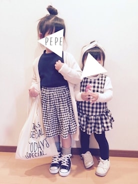 「CIBONE（シボネ）のアイテム」を使った、pepeさん（キッズ・100cm）の春コーディネート