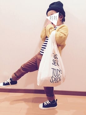「CIBONE（シボネ）のアイテム」を使った、pepeさん（キッズ・100cm）の秋コーディネート