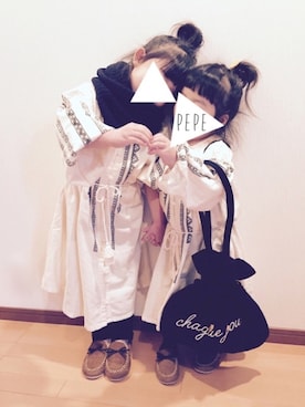 「ガウン」｜「アイテム（ワンピース/ドレス）」を使った、pepeさん（キッズ・100cm）の春コーディネート