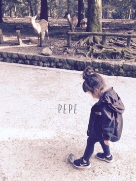 「おでかけ」｜「アイテム（ナイロンジャケット）」を使った、pepeさん（キッズ・90cm）の春コーディネート