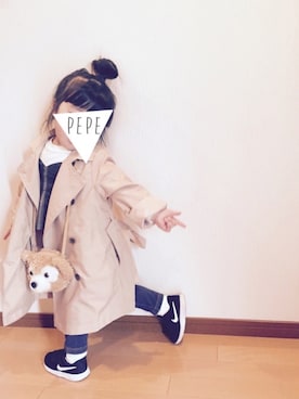 「アイテム（トレンチコート）」を使った、pepeさん（キッズ・90cm）の春コーディネート
