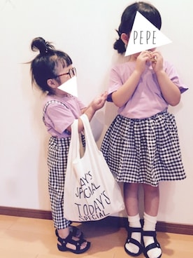 「ラベンダー」｜「アイテム（サロペット/オーバーオール）」を使った、pepeさん（キッズ・110cm）の夏コーディネート