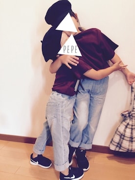 「アイテム（サスペンダー）」を使った、pepeさん（キッズ・110cm）の秋コーディネート